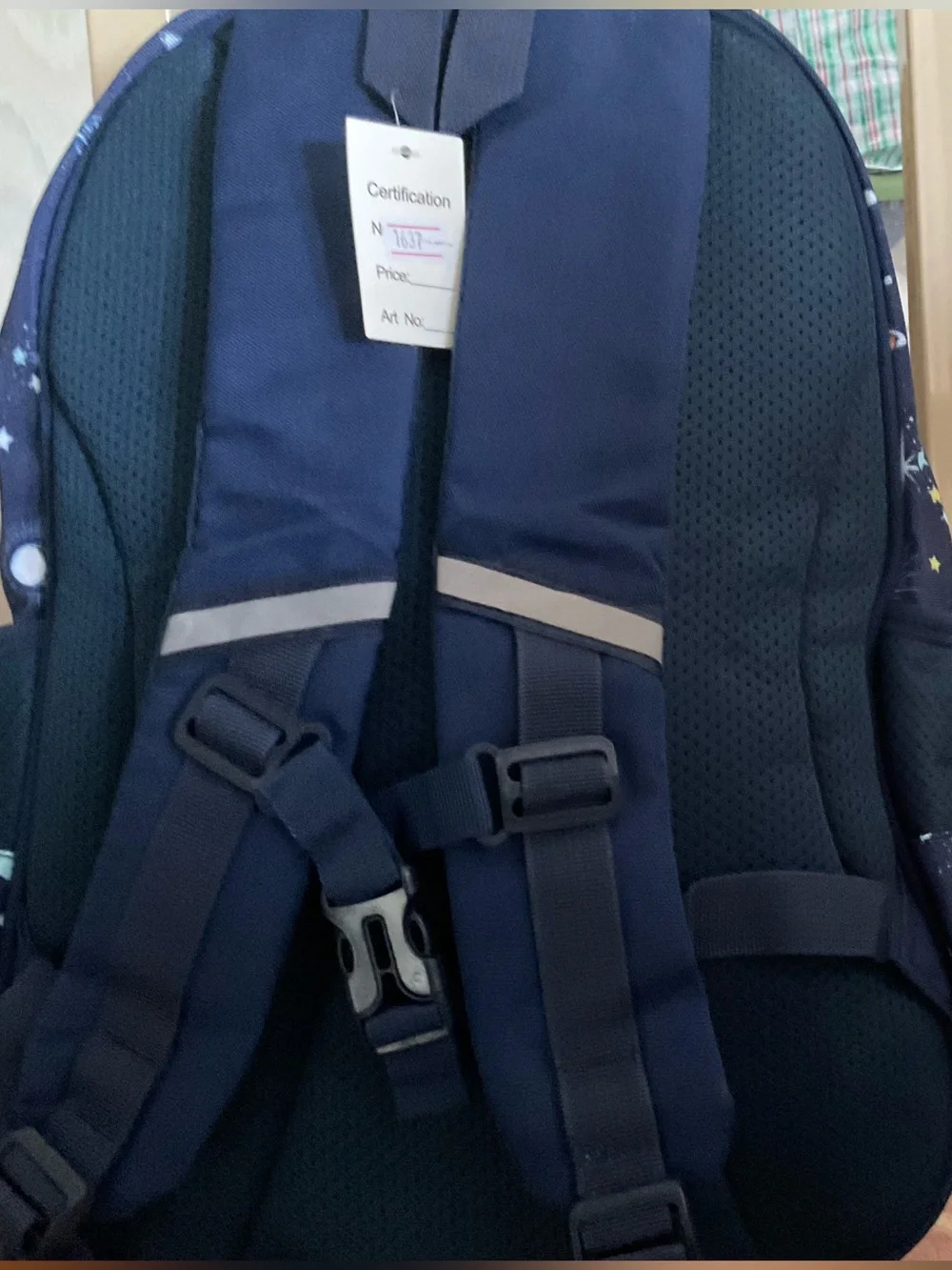 Kids Space Astronaut Backpack — Navy Blue with White & Aqua Accents